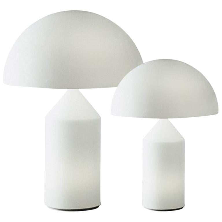Set of 'Atollo' Glass Mid-Century Modern Table Lamp by Vico Magistretti by Oluce For Sale