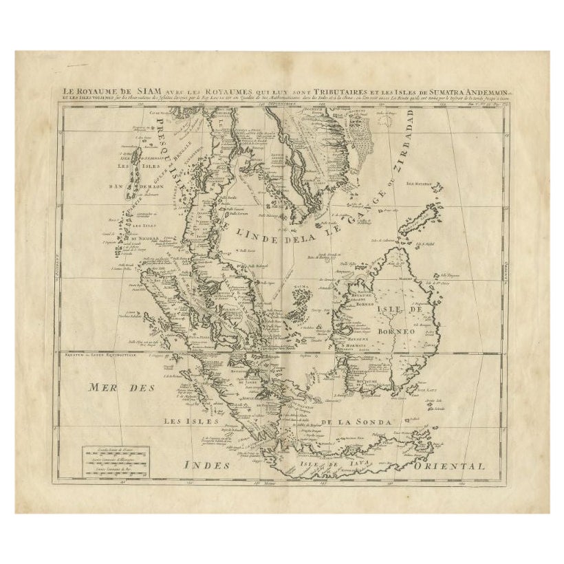 Carte ancienne de l'Asie du Sud-Est par Chatelain, vers 1732
