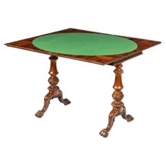 Antique Early Victorian Goncalo Alves Card Table Attributed to Gillows