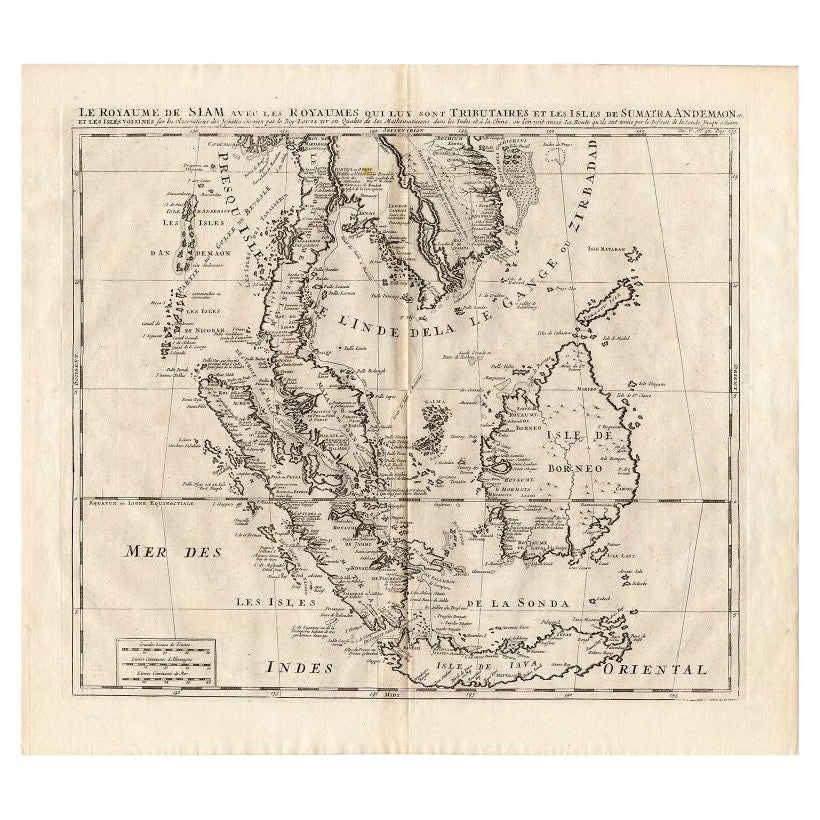 Antike Karte von Südostasien von Chatelain, um 1732