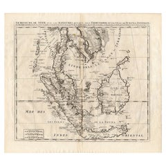Antike Karte von Südostasien von Chatelain, um 1732