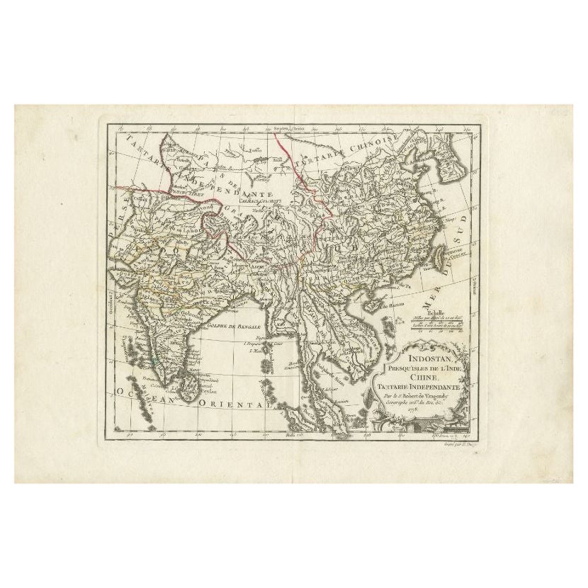 Antique Map of Southeast Asia by Dussy, 1778 For Sale