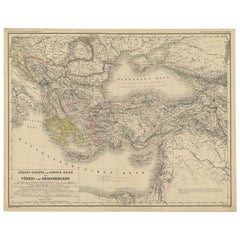 Antique Map of Southeast Europe by Kiepert, c.1870