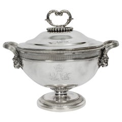 Soupière ancienne Paul Storr en argent sterling 1804, 19ème siècle