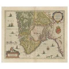 Carte ancienne de la Norvège du Sud par Janssonius, vers 1650