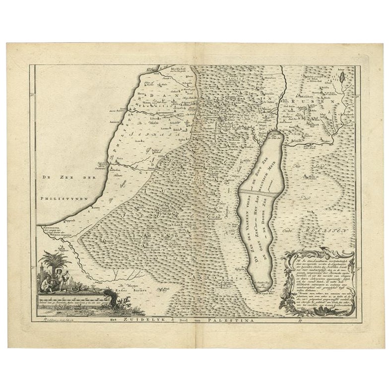 Antique Map of Southern Palestine by Bachiene, 1763 For Sale