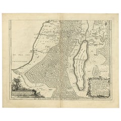 Antique Map of Southern Palestine by Bachiene, 1763