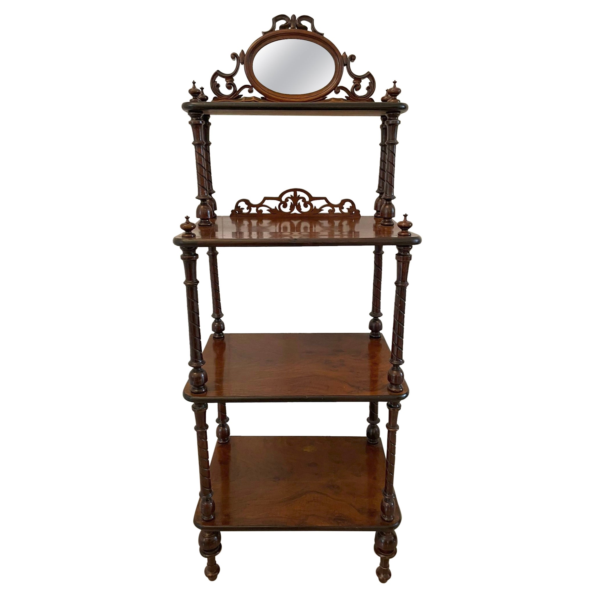 Antique Victorian Burr Walnut Whatnot 