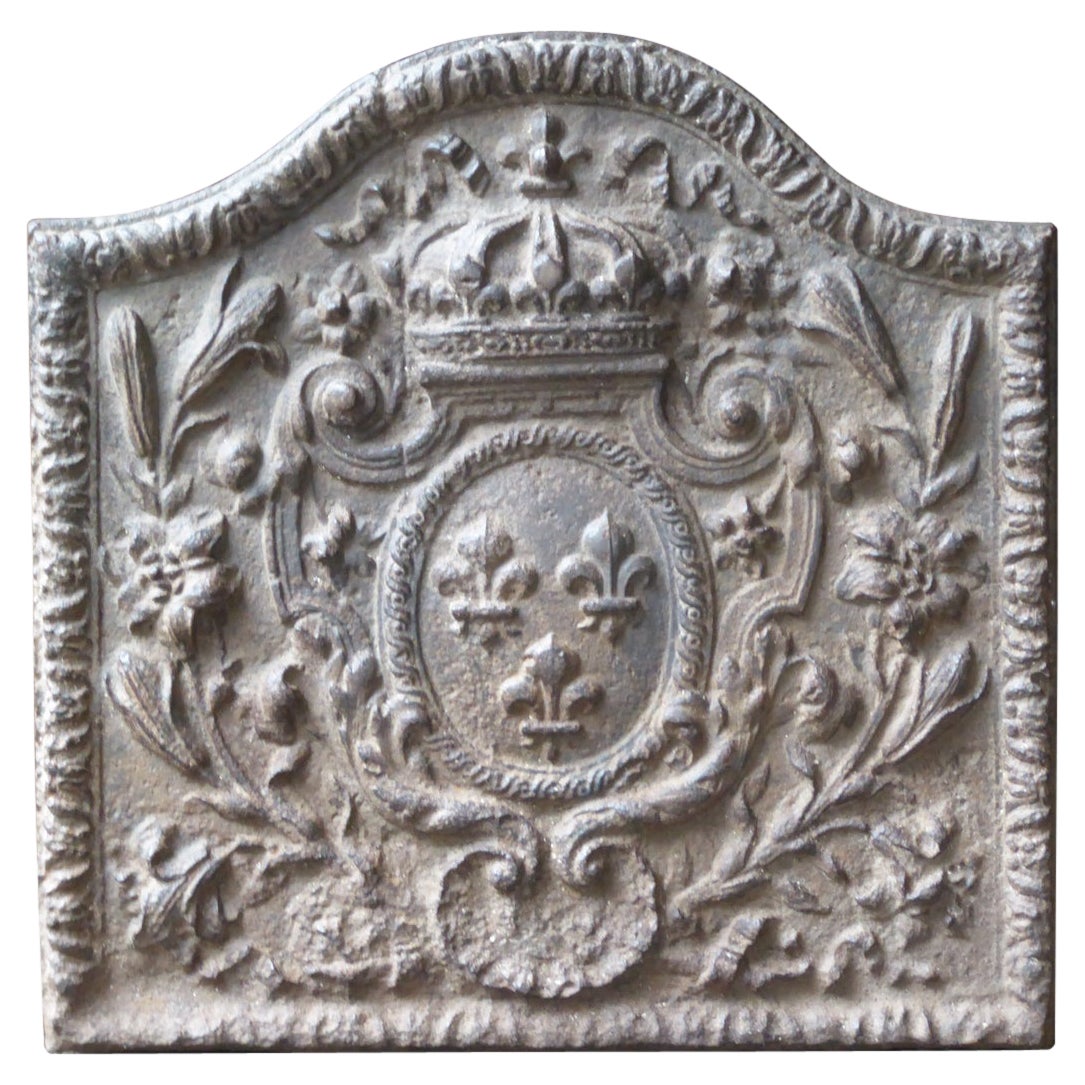 Antique French Napoleon III 'Arms of France' Fireback, 19th Century