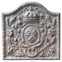 Antique French Napoleon III 'Arms of France' Fireback, 19th Century
