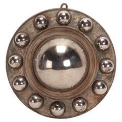 Antique Large Convex Witch Mirror, with 12 Small Convex Mirrors, Italy 1870