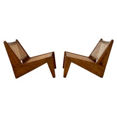 Pierre Jeanneret Low Armless Lounge Chairs 'Kangaroo'