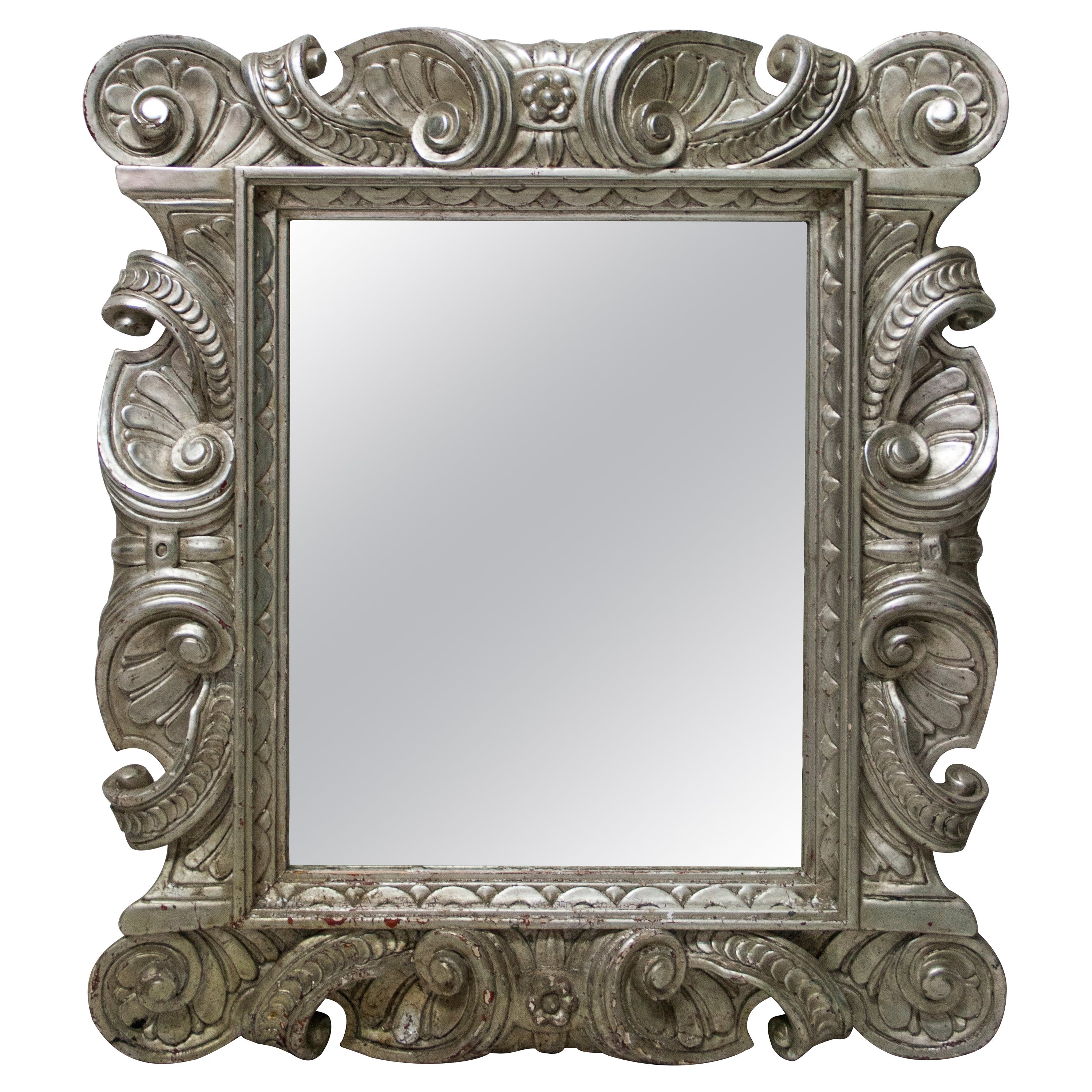 Neoclassical Regency Empire Style Bath Wood Mirror, 1970 For Sale