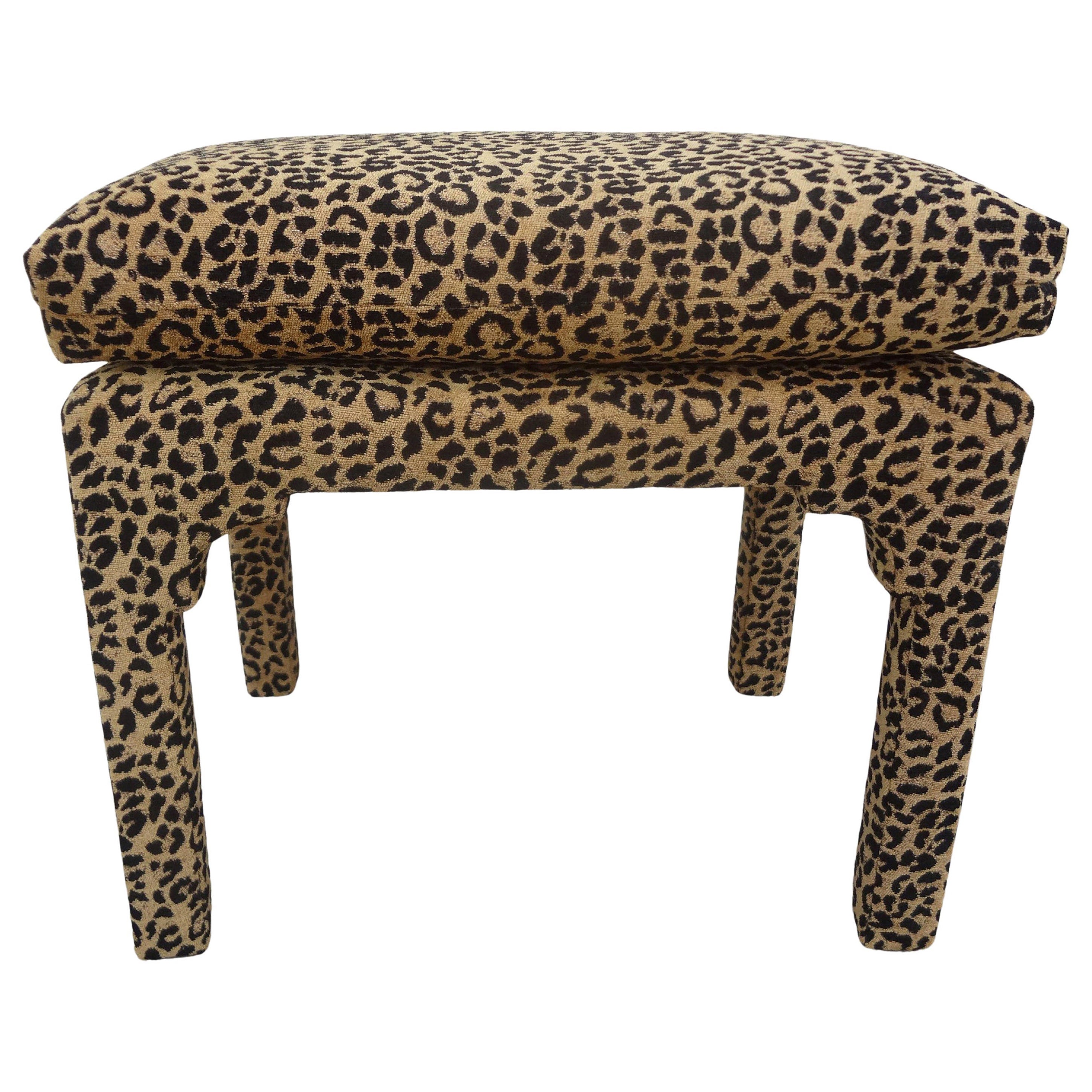 Leopard Printed Upholstered Ottoman at 1stDibs leopard ottoman