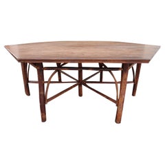 Early 20th C Old Hickory Hexagonal Shaped Dining Table