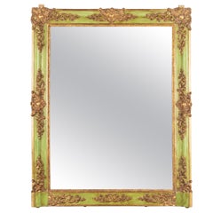 19th Century Louis XVI French Parcel Gilt Trumeau Mirror