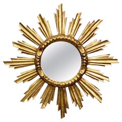 Miroir français doré en forme d'étoile de soleil ou d'étoile (diamètre 21 1/2)