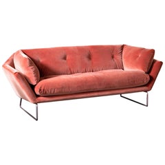 In Stock in Los Angeles, Pink Velvet New York Suite Sofa by Sergio Bicego
