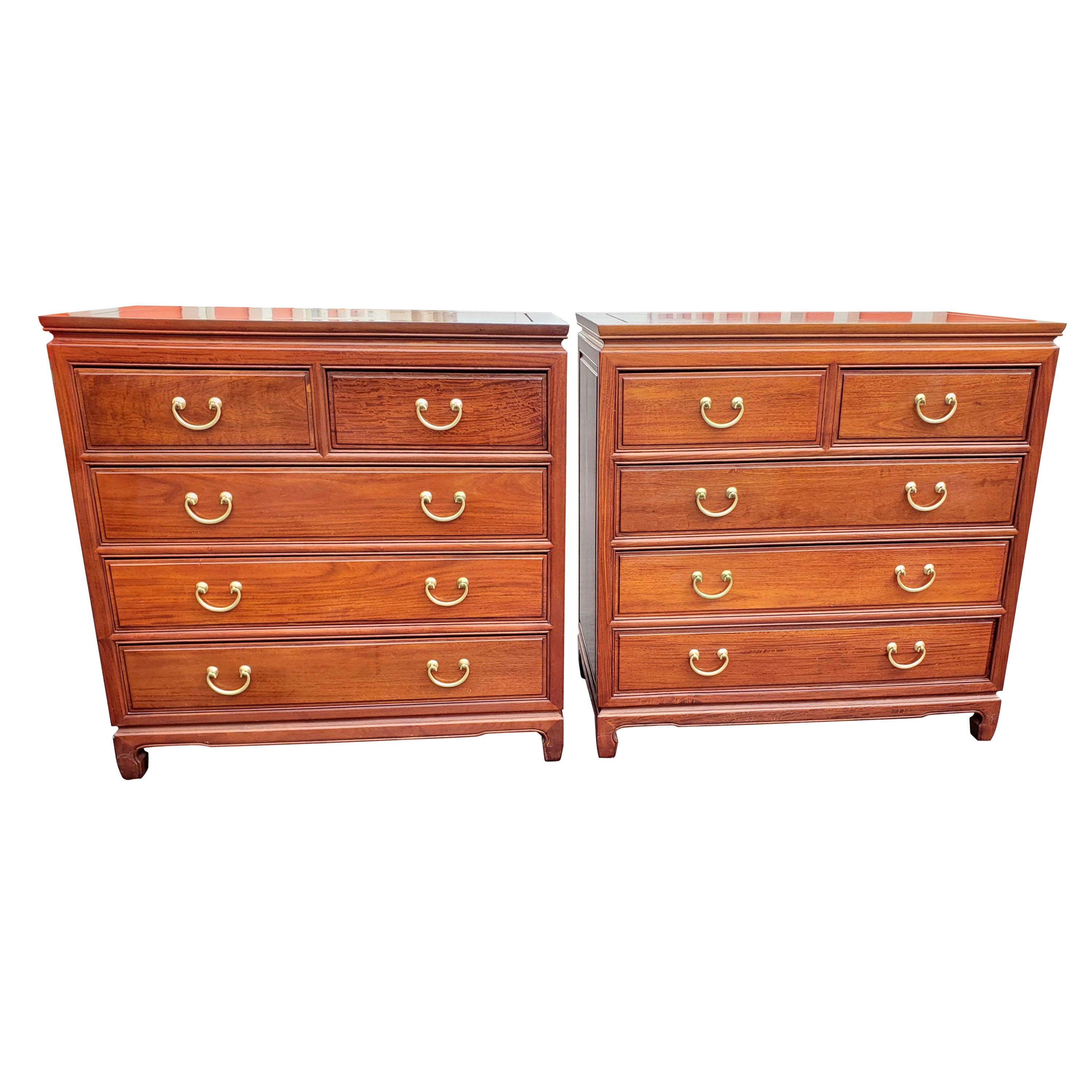 George Zee Asian American Chippendale Rosewood Chest of Drawers For Sale