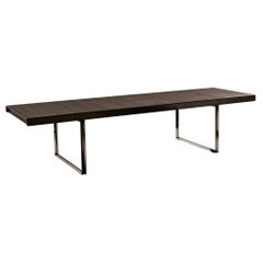 In stock in Los Angeles, B&B Italia Athos Table Brown Oak & Chrome by Paola Piva