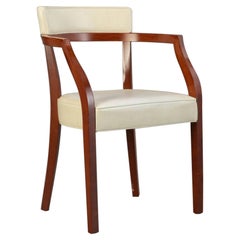 In Stock in Los Angeles, Neoz White and Mahogany Armchair by Philippe Starck