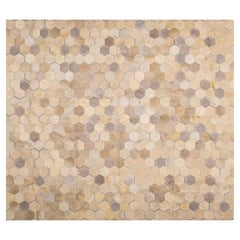 Cream Customizable Angulo Cowhide Area Floor Rug XX-Large