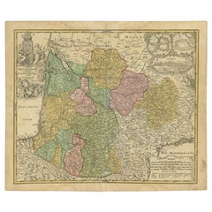 Antique Map of Southwestern France by Homann Heirs, c.1730