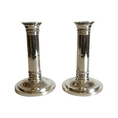 Georg Jensen Sterling Silver A Pair of Candlesticks No 454A