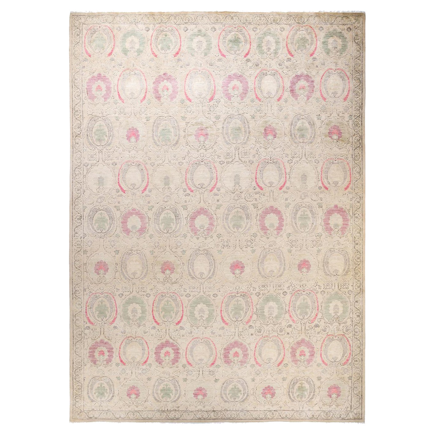 OneOfAKind Hand Made Contemporary Suzani Ivory Area Rug at 1stDibs