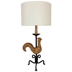 Vintage Wrought Iron Table Lamp, circa 1950, France