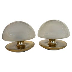 Pair of Brass and Glass Lamps by Vittorio Balli for Sirrah, Italy, 1970s