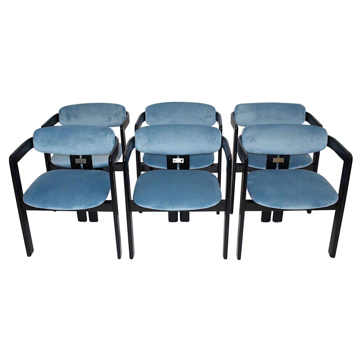 Mid-Century Modern Vintage Six Pamplona Chairs by Augusto Savini for Pozzi Italy For Sale