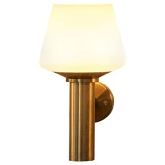 Hans Agne Jakobsson Wall Lights in Brass and Opaline Glass