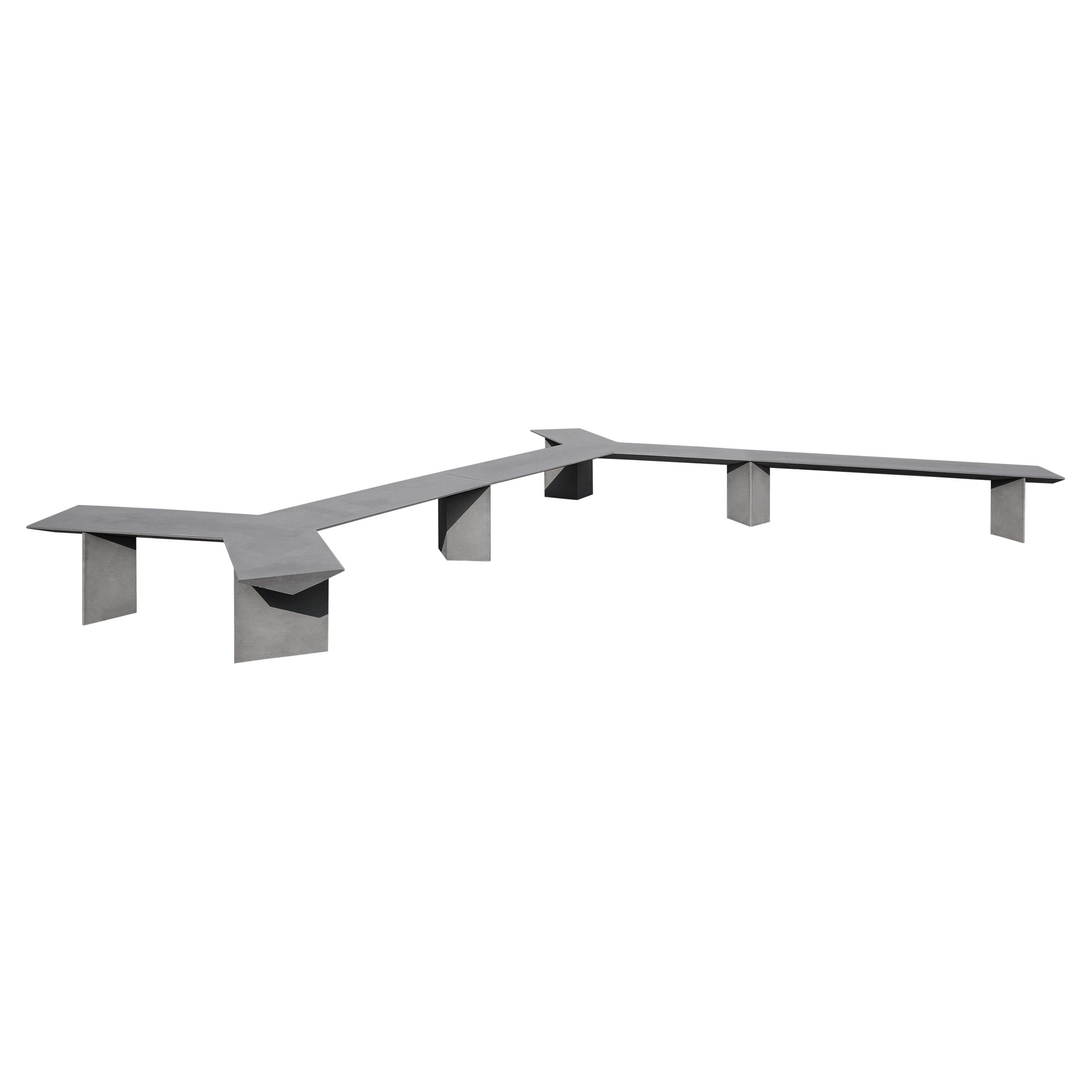 Modular Benches 'Liang' Made of Concrete, by Bentu Design For Sale