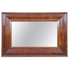 Antique 19th C. American Empire Flame Mahogany Rectangular Wall Vanity Mirror