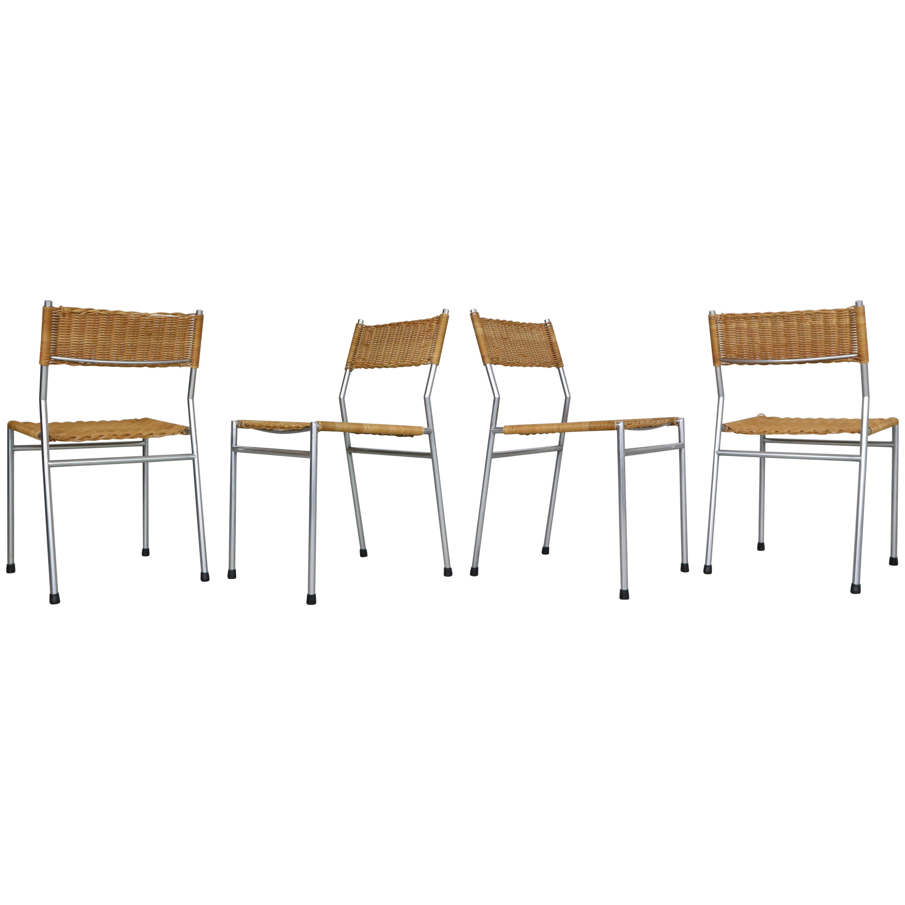 Martin Visser "SE05" Set of 4 Dinning Room Chairs for 't Spectrum Bergeijk, 1960
