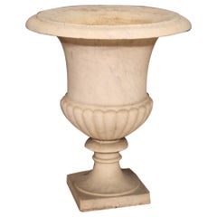 Antike italienische Medici-Vase aus weißem Marmor des 19. Jahrhunderts, 1880