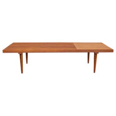 Vintage Mid-Century Modern Wooden Slatted Table / Bench