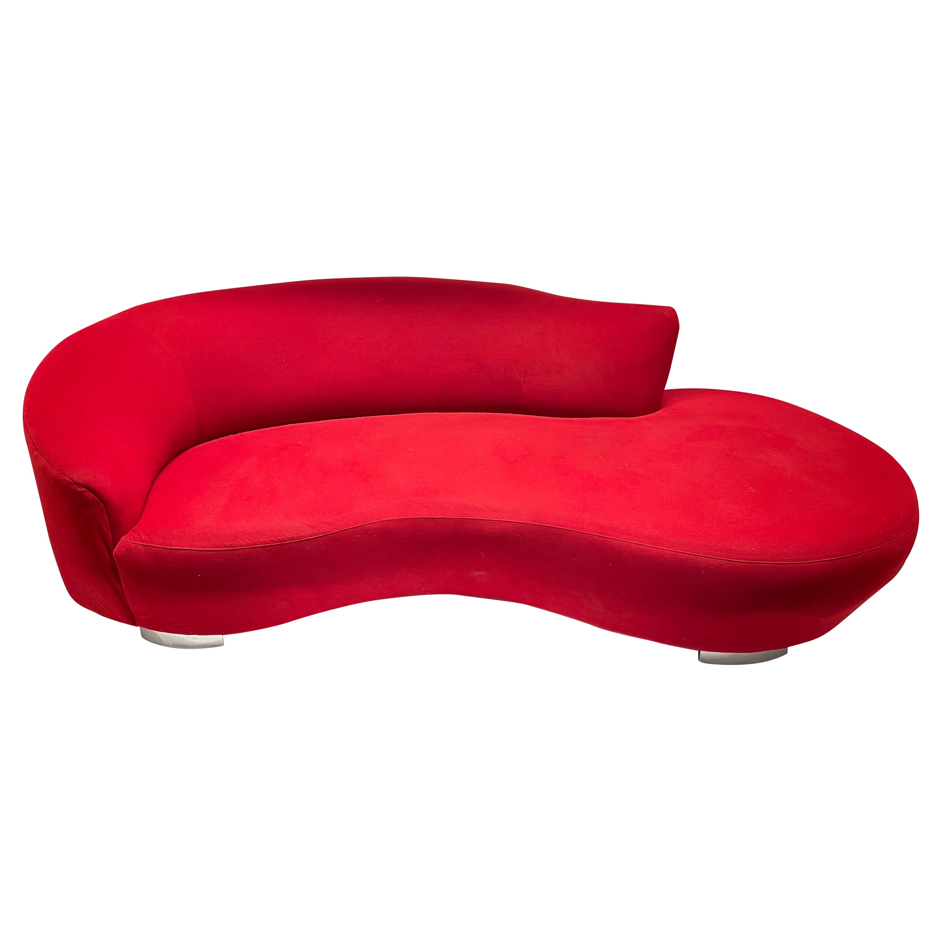 Post Modern Serpentine Kidney "Cloud" Chaise Lounge Sofa, Circa 1990s For Sale