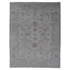 Angora Turkish Oushak Rug With Floral Design by Keivan Woven Arts