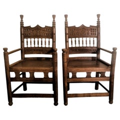 Wood Armchairs Ser of 2
