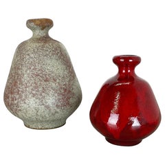 Set of 2 Ceramic Studio Pottery Vase by Hartwig Heyne Ceramics, Germany 1970s