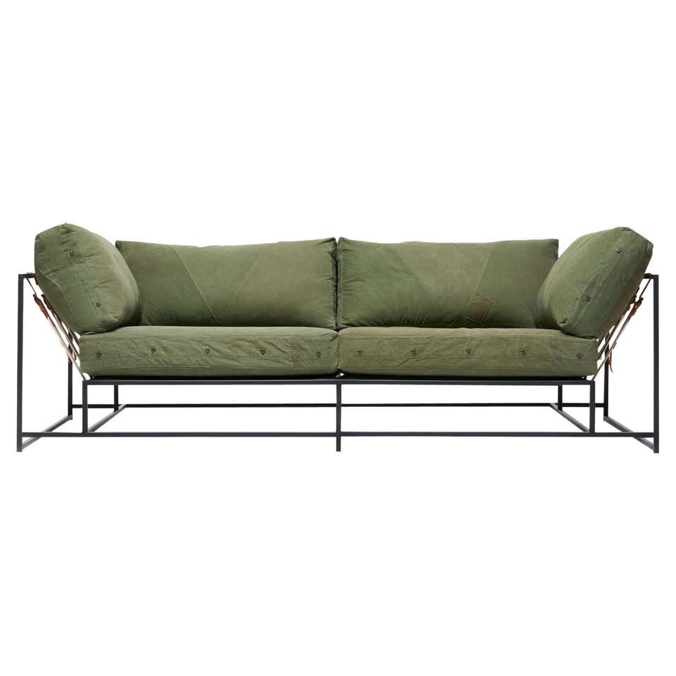 Mauve Leather and Antique Brass Sofa For Sale at 1stDibs | mauve sofa ...