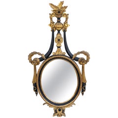 Neoclassical Hand Carved, Painted & Gilded Mirror by Palladio
