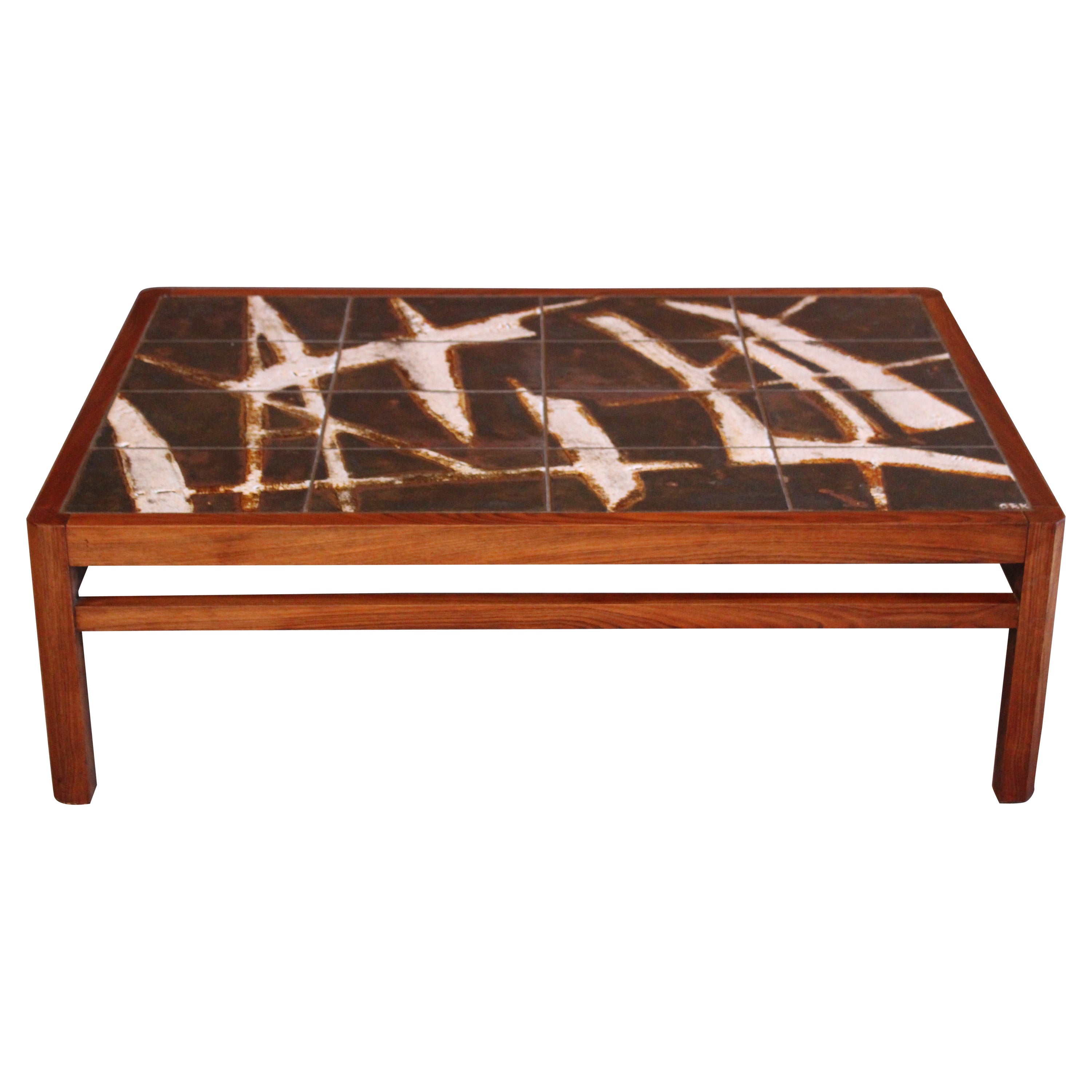 Danish Rosewood and Ceramic Tile Coffee Table by Ole Bjorn Krüger, 1960s For Sale