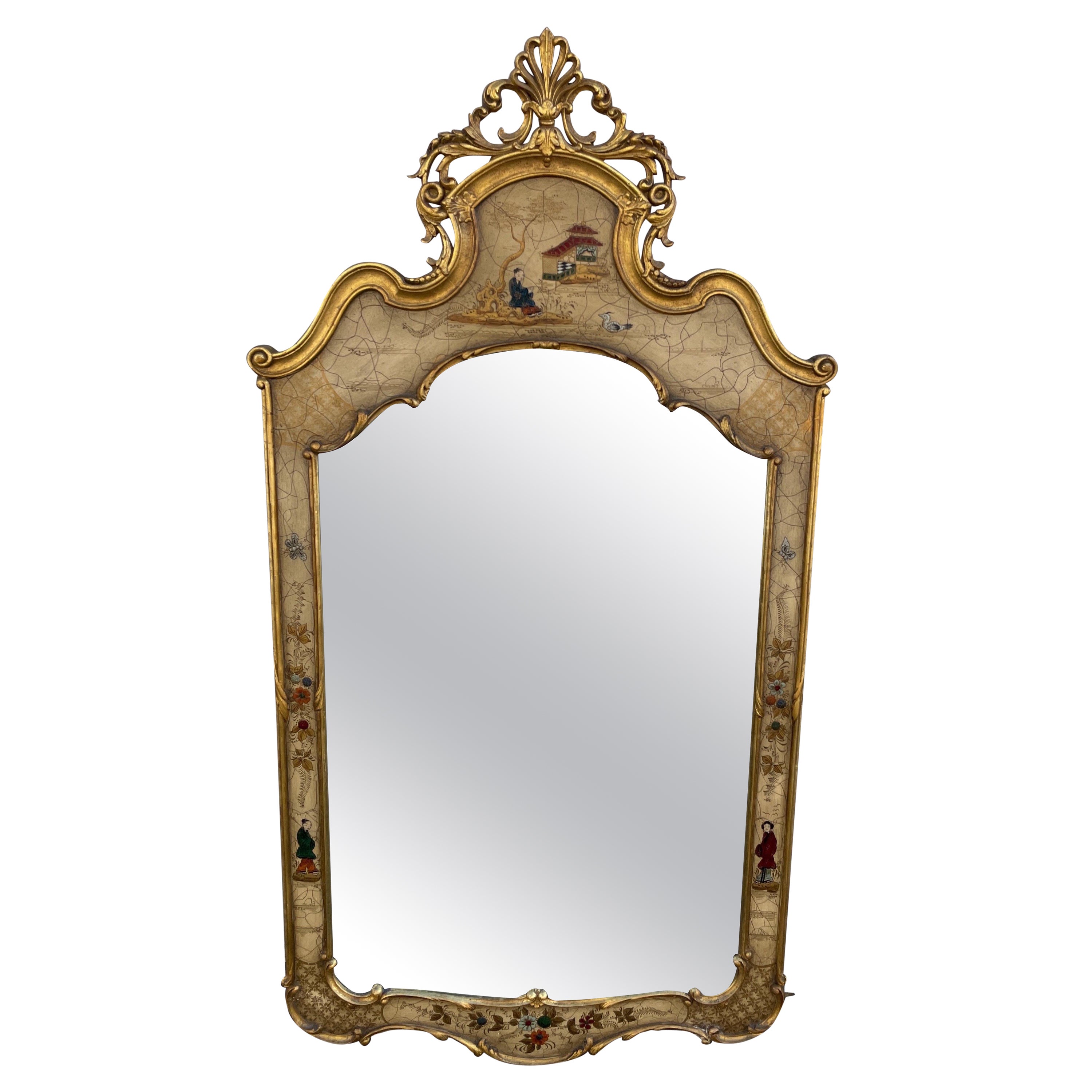 Vintage Italian Chinoiserie Mirror For Sale