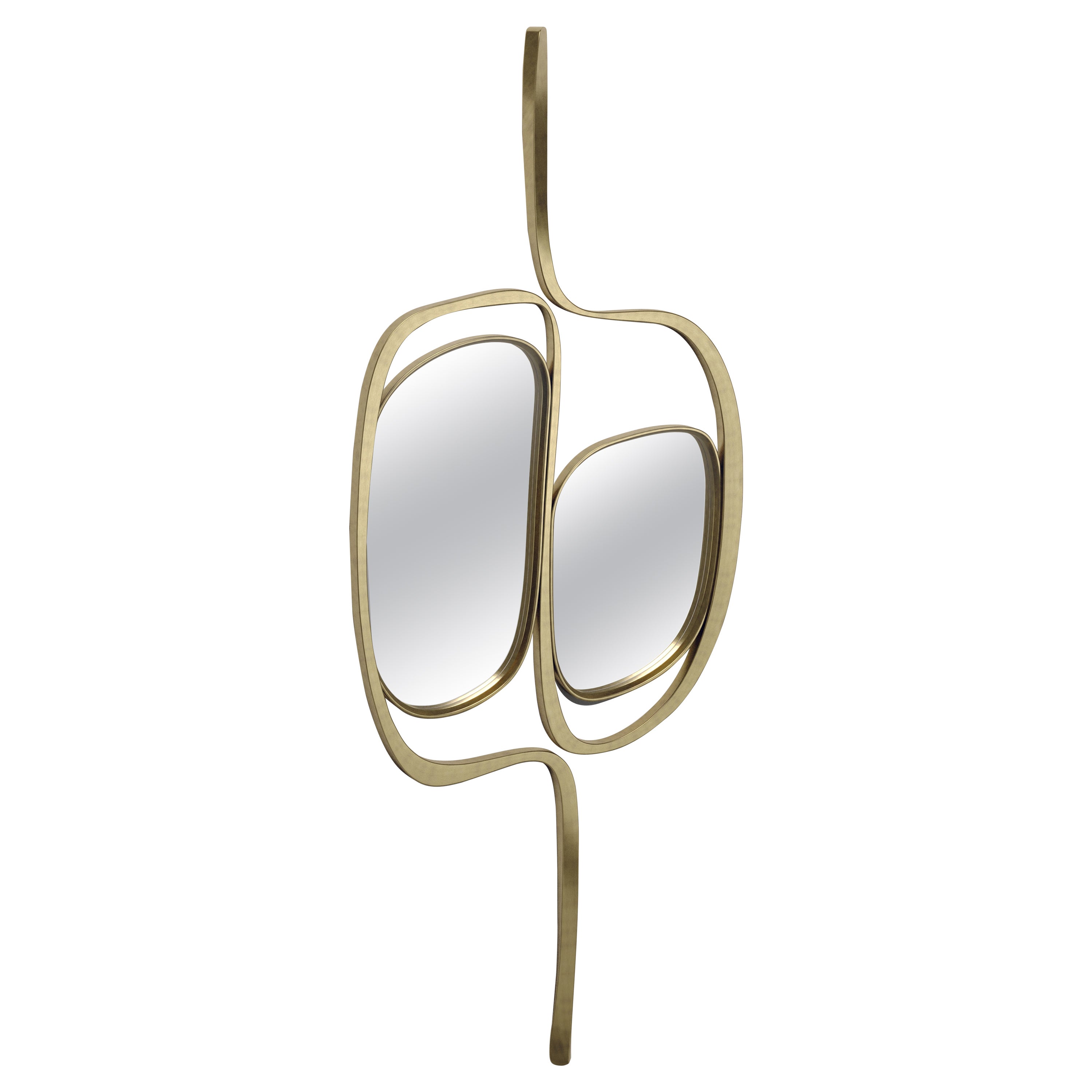 Bronze-Patina Brass Mirror by R&Y Augousti For Sale