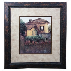 Vintage Baldwin Art Group Golden Villa Framed Italian Tuscan Print Italy