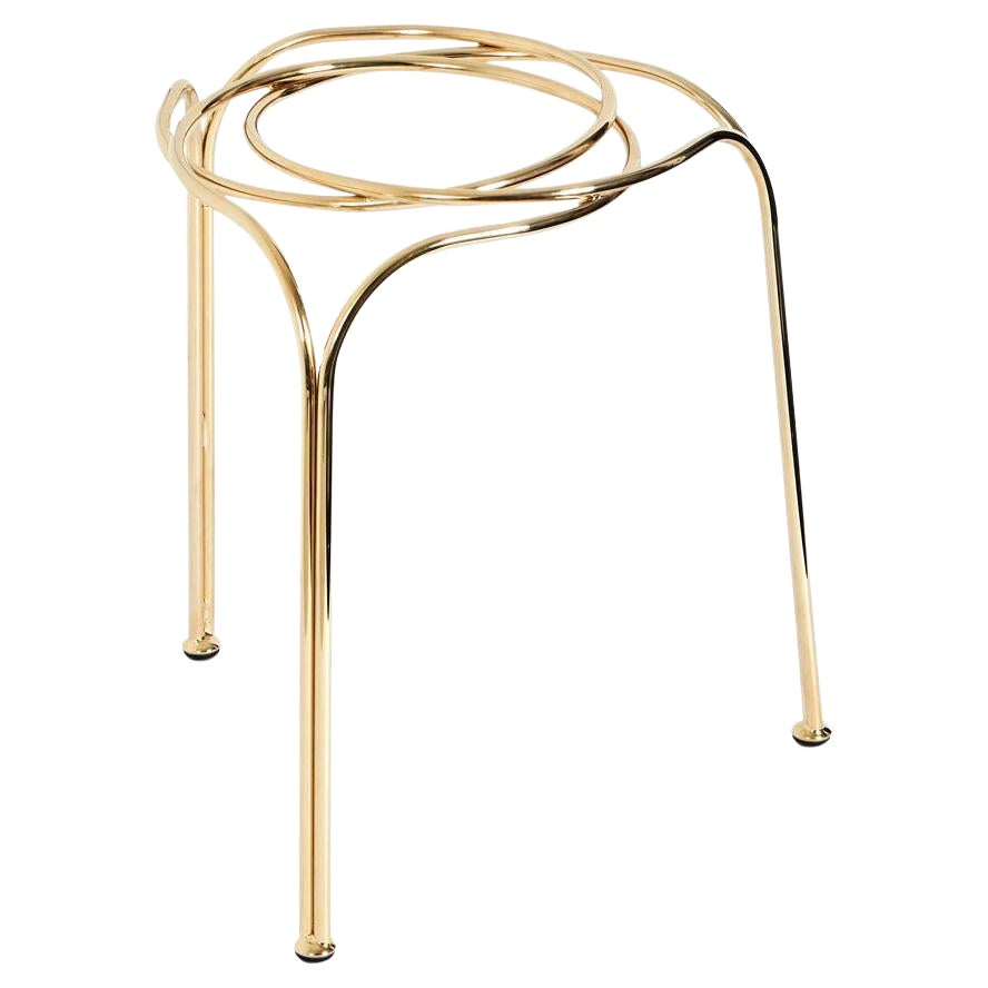 Flow Contemporary and Minimalist Gold Stool Made in Italy by LapiegaWD For Sale