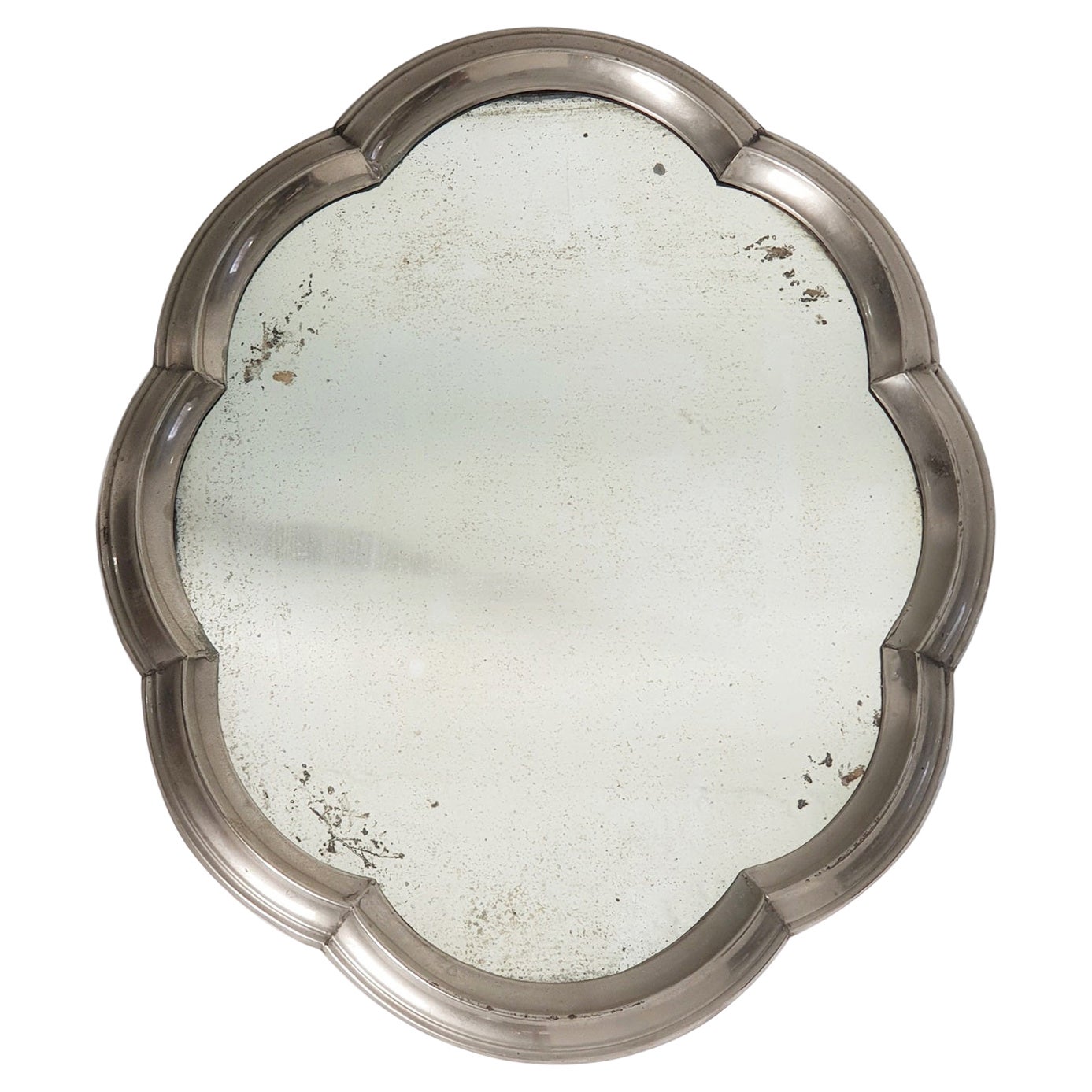 Art Deco Baroque style Table Mirror in Pewter